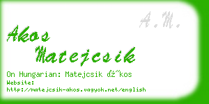 akos matejcsik business card